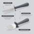Grabease Toddler Silverware Set Forks Spoons and Knives Set Toddler Utensils Feeding Supplies, BPA and Phthalates-Free, Dishwasher Safe, Gray...