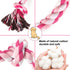 Dog Rope Toys, 3 Knots Chew Rope Toy for Small, Medium and Large Dogs, Natural Cotton Dog Pull Rope for Tug of War and Teeth Cleaning (Pink)...