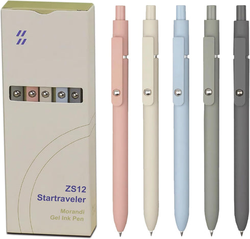 VICO 5PCS Gel Pens Fine Point (0.5mm) - Quick Dry Black Ink Pens - Fine Point Smooth Writing Pens for Journaling, Note Taking and Office...