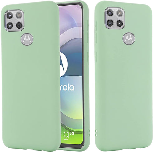for Motorola One 5G Ace Case, Liquid Silicone Gel Rubber Shockproof Slim Phone Case Bumper Cover Full Body Protection Designed for Women Men -Gree...