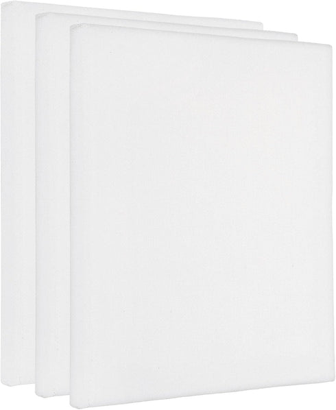 PATIKIL Paint Linen Canvases for Painting, 3 Pack 8x8 Inch Square Wood Frame Stretched Blank Art Canvas Board Panels for Acrylic, Oil, Tempera Pai...