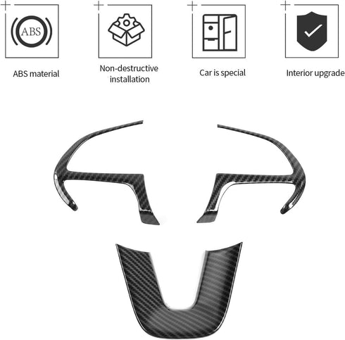 JeCar Steering Wheel Cover Interior Decoration Trim Kits Compatible with Dodge Challenger/Charger 2015-2023/Durango 2014-2020 & Grand Cherokee 201...