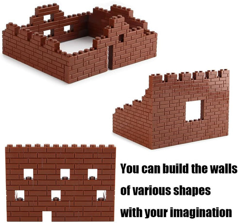 Feleph 360 Pieces 1x2 Masonry Profile Bricks Building Blocks for Wall Parts and Pieces Diverse Bulk Toy Set Compatible with Major Brands (Reddish ...