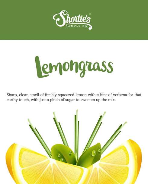 Shortie's Candle Company Lemongrass Wax Melts - Formula 117-1 Highly Scented 3 Oz. Bar - Made with Natural Oils - Fresh & Clean Air Freshener Cube...
