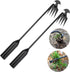 Weed Puller Tool Gardening Tools Set of 2 Uprooting Weed Pulling Tool, 4 Teeth Manganese Steel Forged Weeding Tool for Vegetable, Portable Hand We...