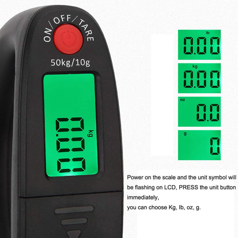 110lb 50kg Portable Digital Hanging Fish Scale Postal Scales, 2 AAA Batteries (Not Included)...
