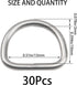 30Pcs 304 Stainless Steel Welded Heavy D-Rings for Hand DIY Accessories Hardware Bags Ring Dog Leashes Dee Ring (1/2inch)...