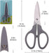 Grey Multipurpose Scissors, 6in Straight Sturdy Sharp Scissors for Office School Student Home General Use Sewing Fabric Craft Supplies with Cover...