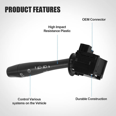 LCWRGS Turn Signal Switch Compatible with 2004-2012 Chevy Malibu, 2005-2011 Pontiac G6, 2007-2009 Saturn Aura, Headlight Dimmer Switch Blinker Lev...