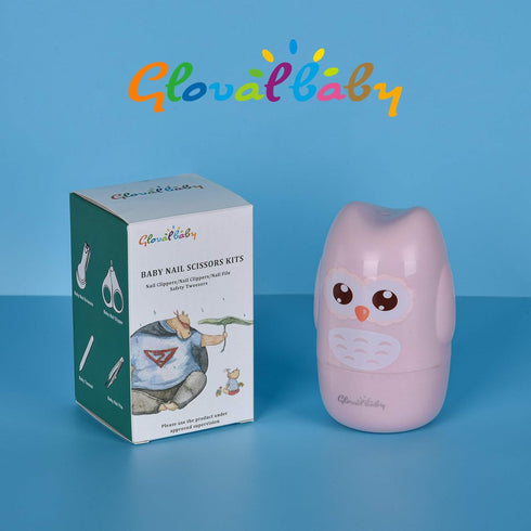 Baby Nail Kit, Baby Manicure Kit and Pedicure with Cute Owl Shape Case. Baby Nail Clipper, Scissor, Nail File & Tweezer for Newborn, Infant & Todd...