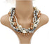 Womens Multi strand Chunky Statement Pearl Necklace Choker for Women Bride Wedding Jewelry set...