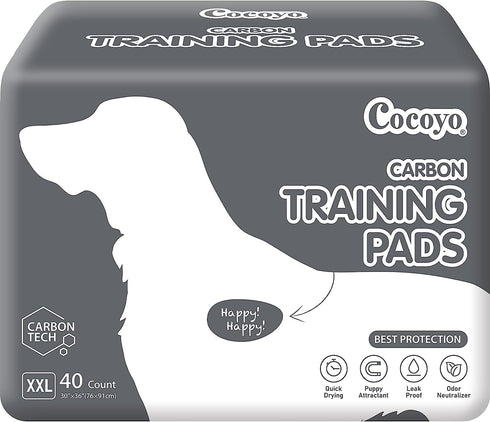 COCOYO Dog Training Pads Extra Large Size?Carbon Absorb Eliminating Urine Odor Puppy Pads ? Premium Charcoal Dog Pee Pads (40 Count, XXL 30x36 inc...
