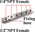 Beduan 6 Way 8 Port 1/2"NPT Input Port 1/4"NPT Output Port Aluminum Air Hose Inline Manifold Block Splitter,Pneumatic Air Compressor Manifold Fitt...