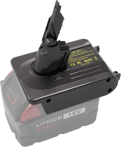 V7 Battery Adapter Replacement for Dyson V7 Battery, Convert to Milwaukee M18 18V Battery to DysonV7 Absolute, Animal, Fluffy, Motorhead, HEPA, Ca...