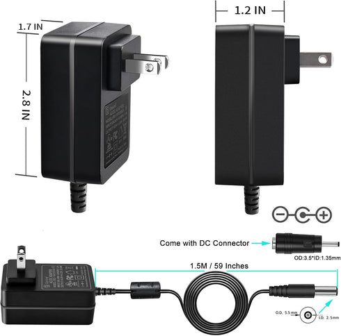 16.8V Massage Gun Charger, DC 16.8 Volts 2A 1A Power Supply Adapter, for LifePro Sonic, Sonic Mini, Sonic Pro, Fusion X, Mebak 3 Massage Gun....