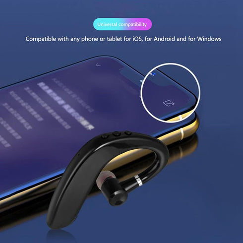 ASHATA Bluetooth 5.2 Headset,Hands Free Ear Hook Bluetooth Wireless Headphone,Waterproof Ultralight Ear Hook Headphone,Single Ear Business Earphon...