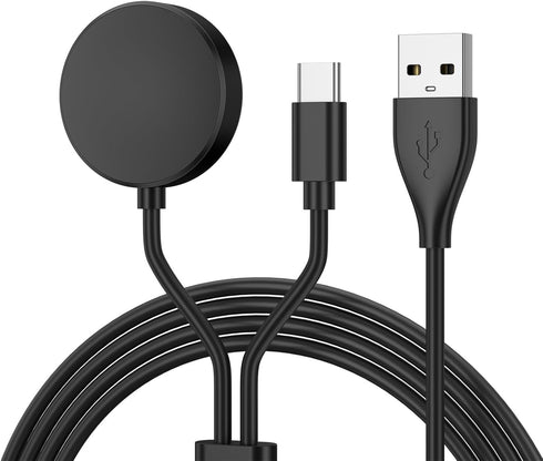 2 in 1 Samsung Watch Charger Cable Wireless Magnetic Charging Dock Compatible with Samsung Galaxy Watch 6 Classic/6/5 Pro/5/4 Classic/4/3/Active 2...