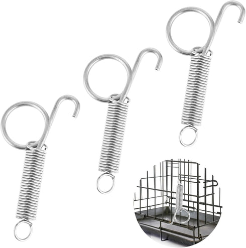 10 PCS Spring Latch for Cages, Multi-Functional Spring Loaded Latch Hook Metal Pet Cages Door Spring Latch for Fixing Small Animal, Rabbit, Dog, C...