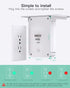 Wall Outlet Extender with Surge Protector, 6 AC Outlets, Shelf, 2 USB & USB C Charging Ports - Home & Dorm Plug Expander...