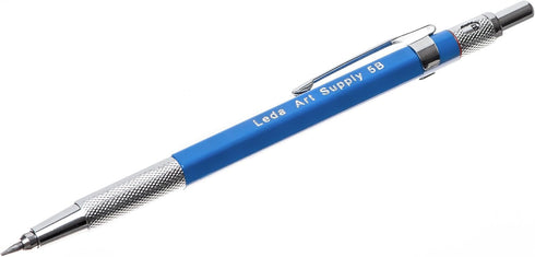 Jumbo 3mm Mechanical Pencil Set with 6-piece 5B lead refill and sharpener in cap for drawing and sketching: size super thick 3mm professional grap...