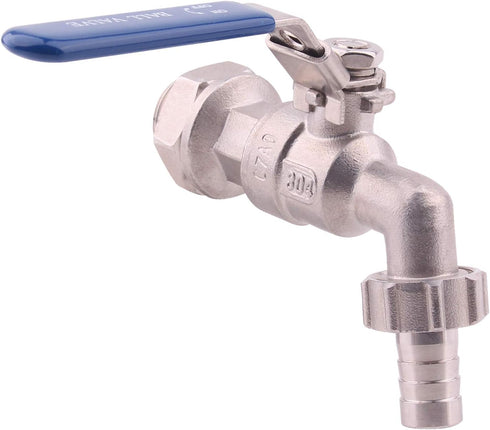 DERNORD Stainless Steel Ball Valve - 1/2 Inch Weldless Bulkhead for Building Home Brew Kettle/Mash Tun...