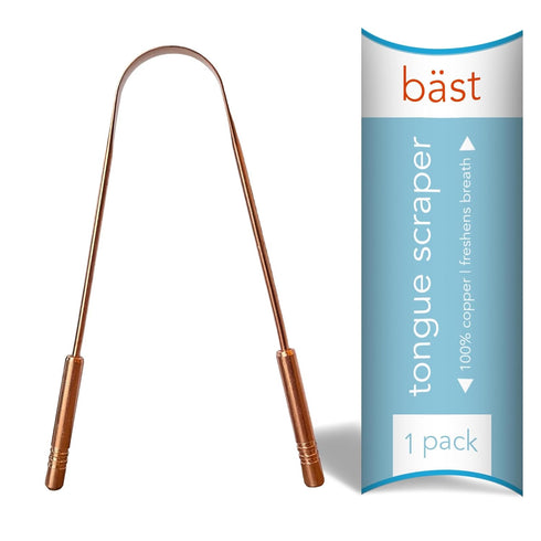 Baest Tongue Scraper • 100% Copper (1 Pack) Premium Tongue Cleaner • Improve Oral Health • Ayurvedic Cleaning Tool...