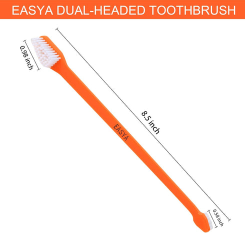 Double Headed Pet Dog Toothbrush for Small Dogs/Soft Bristles Puppy Long Handle Tooth Brush Dogs Teeth Cleaning/Bulk Toothbrushes Dental & Oral Ca...