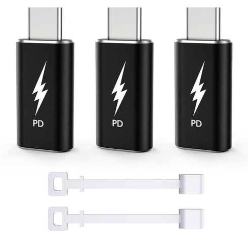 TechMatte 3 Pack Lightning to USB-C Adapter, PD Fast Charging Compatible with Phone 15/Plus/Pro/Pro Max and More Type C Devices, Support Data Tran...