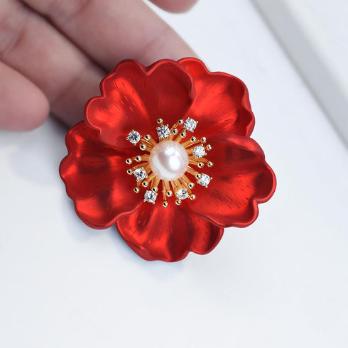 Elegant Crystal Blooming Rose Flower Brooch Lapel Pin Breastpin for Women Birdal Cardigan Hat Scarf Suit Sweater Floral Pins...