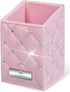 LORYP Makeup Brush Holder Crystal Brushes Cup Pink PU Make up Brush Case Bag Storage for Women...
