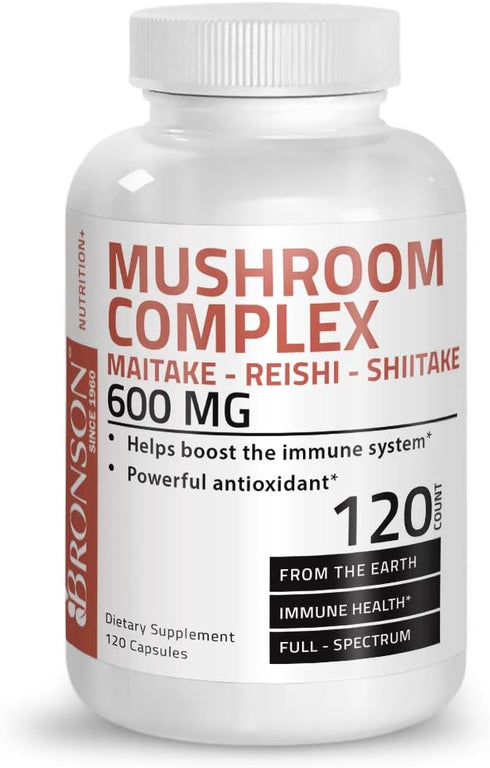 Triple Mushroom Complex - Maitake - Reishi - Shiitake - Powerful Antioxidant and Immune System Booster - Full Spectrum Mushroom Complex - 600 mg C...