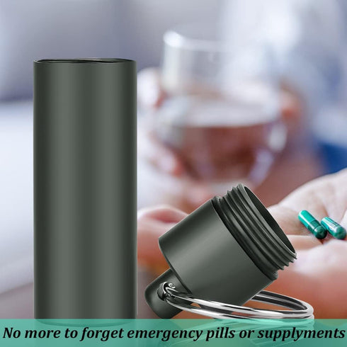 3 Packs Keychain Pill Holder, EFFIET Waterproof Pill Fob Case Box Outdoor Container for Emergency Medicine Drugs, Foam Earplug Storage Case with E...