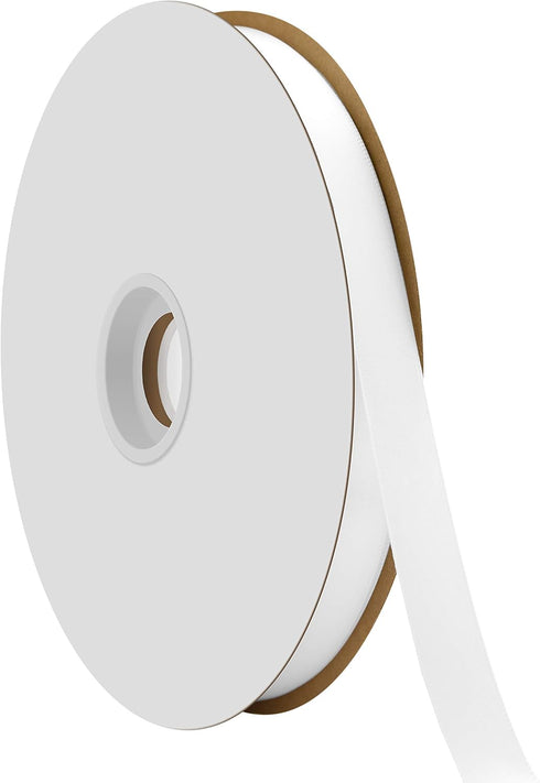 Berwick Offray 5/8" Single Face Satin Ribbon, White, 100 Yds...