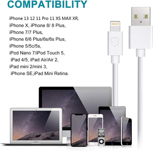 iPhone Charger, 4Pack 6FT Lightning to USB Charging Cable Cord Compatible with iPhone 13 12 11 Pro 11 XS MAX XR X 8 8Plus 7 7Plus 6 6Plus 6S 6SPlu...