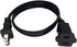 Short Extension Cord 2 Foot, 18 AWG Small 2 Prong Power Cord Cable, Black Male to Female Outlet Saver for Indoor Use, 2 Ft AC Power Extensions Cab...