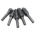 JIUWU 10pcs Black 6.35mm Shank Twist Rotary Burr Drill Bits Wood Carving File Rasp Die Grinder DIY Woodworking Chisel Rotating Embossed Grinding H...