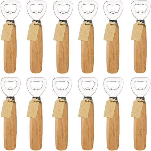 Bartender Bottle Openers,Beer Bottle Openers,Cider,Soft Drinks -Wood Handle Handheld (set of 12)...