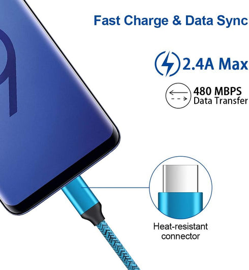 Wall Charger Plug 3 Pack, Type C Charger Cable 3 Pack 6FT Compatible for Motorola Moto G Fast/G Power/G Stylus/G Pro/G Play, Edge 5G UW/One 5G UW ...
