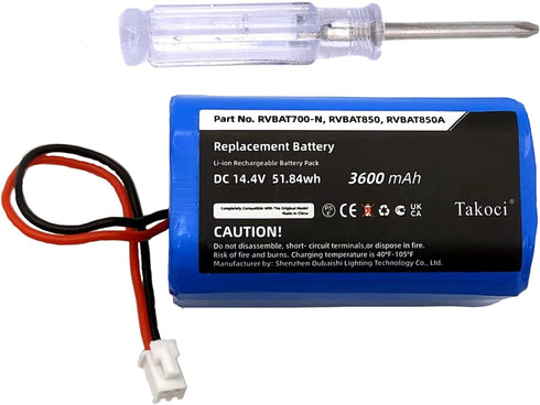 Replacement Shark RVBAT850 Battery for Shark Ion RV1001AE, R75, R85, S87, RV751,RV1000,RV2001 RV2001WD,R3Z, R4Z Robot Vacuum Cleaners(2 Prong Plug...