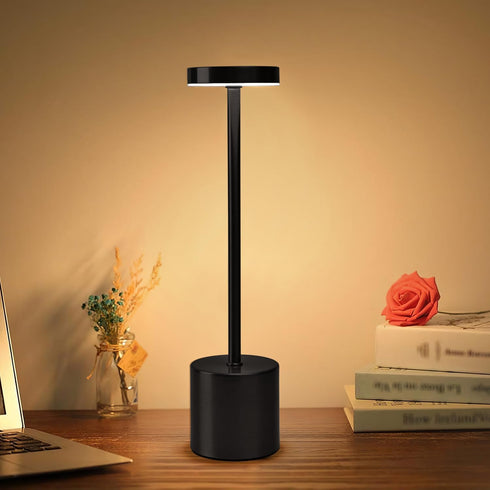 LED Cordless Table Lamp, Rechargeable Portable Outdoor Table Light,3 Speed Brightness Touch Control, Minimalist Design for Bedroom/Desk/Reading/Pa...