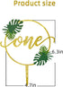 One Cake Topper for Baby 1st Birthday Decorations One Year Old Party Supplies First Birthday Party Photo Booth Props Hawaiian Luau Tropical Palm L...