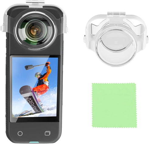 LICHIFIT Transparent Lens Cover Detachable Camera Lens Protector Case Lens Cap for Insta360 X3 Panoramic Camera...