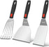 Beijiyi Stainless Steel Spatula Set, Heavy Duty Small Metal Spatula for Cooking Cast Iron Skillet with Silicone Handle - Griddle Grill Kitchen Spa...