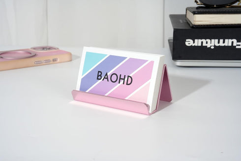 Rose Gold Business Card Holder for Desk, Cute Business Card Holder Display Stand, Metal Desktop Business Card Organizer for Women (2nd Generation)...