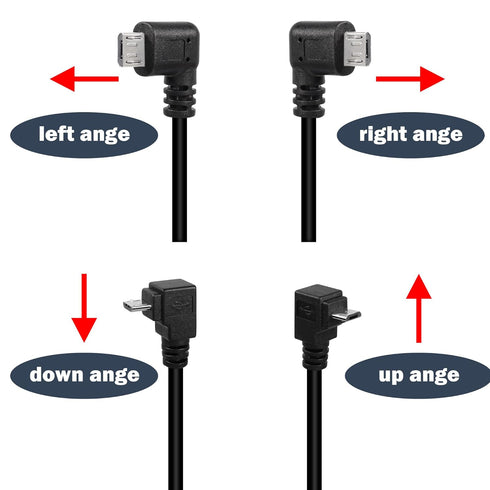 QIANRENON 90° Micro USB Panel Flush Mount Waterproof Extension Cable Micro USB 5 Pin Right Angle Male to Female Connector for Fixied on Dashboard ...