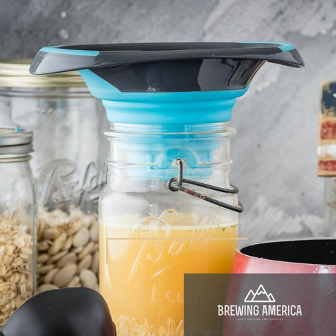 Kitchen Canning Funnel – Collapsible Silicone Food Funnel for Wide Mouth and Regular Mason Jars – Flexible Use for Coffee, Liquid, Jam, Cooking, B...
