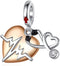 925 Sterling Silver Monsters Mouse Couple Safety Chain Charms for Bracelets Necklaces,Vampire Winged Heart Murano Glass Dangle Pendants Beads Jewe...