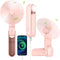 Portable Handheld Fan,4 IN 1 Personal Foldable Pocket Fan with Power Bank, Small Hand Fan with Flashlight,Mini Desk Fan with Table Lamp, Beach Tra...