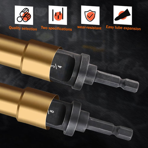 2Pcs Swaging Tool Hand Drill, 5 in 1 Swaging Tool Copper Tube Expander Manual Copper Pipe Swage Too Expander Drill Bit Soft Copper tubing Tool(Col...