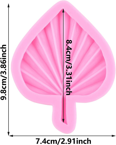 Fan Leaf Fondant Mold Palm Leaf Silicone Mold Hawaiian Tropical Leaf Candy Mold For Cake Decorating Cupcake Topper Chocolate Gum Paste Polymer Cla...